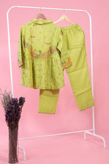 Marine Embellished Chiniya Silk Co-ord Set