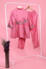Marine Embellished Chiniya Silk Co-ord Set