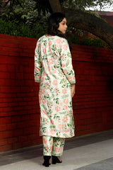 Liril Green Floral Printed Cotton Kurta Set