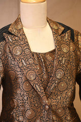 Black Embelished Floral Jaal Woven Banarasi Silk Co-Ord Set