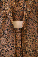 Black Embelished Floral Jaal Woven Banarasi Silk Co-Ord Set