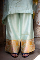 Powder Blue Handwoven Silk Suit Set