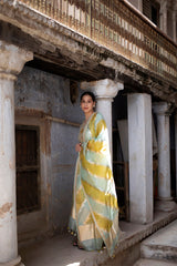 Powder Blue Handwoven Silk Suit Set