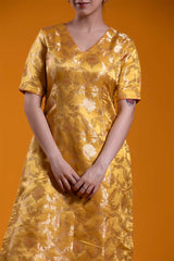 Yellow Banarasi Sharara Set with Meenakari Bird Motifs