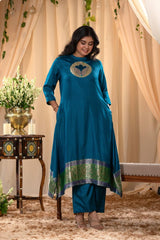 Blue Kurta set, Kurti set, Salwar Suit, suit set, kurti pant set, kurti for women, kurti design