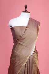 Brown Woven Tissue Silk Saree