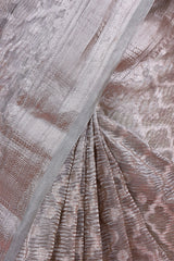 Geometrical Woven Crushed Tissue Silk Saree