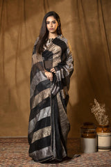 Black saree, Tissue silk saree, Bollywood sari, wedding saree, party wear saree