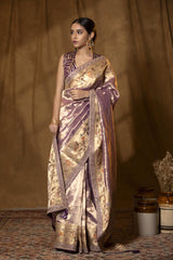 Lilac saree, Tissue silk saree, Bollywood sari, wedding saree, party wear saree