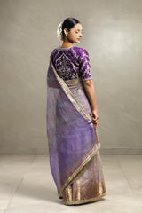 Lilac Tissue Silk Saree with Watergold Zari Work