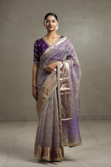 Lavender saree, Tissue silk saree, Bollywood sari, wedding saree, party wear saree, Wedding Saree