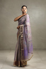 Lilac Tissue Silk Saree with Watergold Zari Work