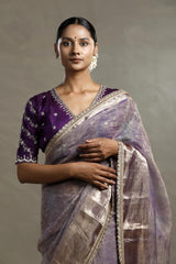 Lilac Tissue Silk Saree with Watergold Zari Work