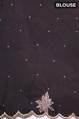 Black Tissue Silk Party Wear Saree With Sequins Work