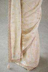 Off White Tissue Silk Saree with Banarasi Designer Blouse