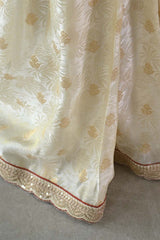 Off White Tissue Silk Saree with Banarasi Designer Blouse