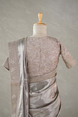 Silver Tissue Silk Saree with Designer Blouse