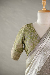 Heena Green Tissue Silk Saree with Designer Blouse