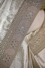 Heena Green Tissue Silk Saree with Designer Blouse