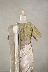 Heena Green Tissue Silk Saree with Designer Blouse