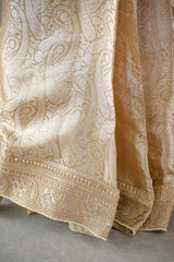 Yellow Tissue Silk Saree with Designer Blouse