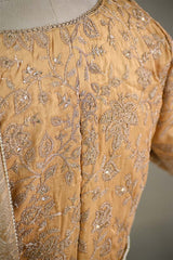 Yellow Tissue Silk Saree with Designer Blouse