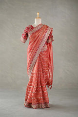 Banarasi Tissue Silk Saree, rust red saree, Tissue silk saree, Bollywood sari, wedding saree, party wear saree, Wedding Saree