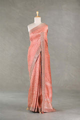 Banarasi Tissue Silk Saree, orange saree, Tissue silk saree, Bollywood sari, wedding saree, party wear saree, Wedding Saree