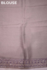 Lilac Tissue Silk Saree With Embellished Lace Border