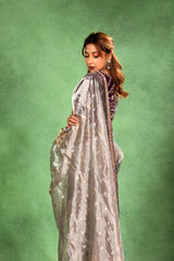 Grey Tissue Silk Saree with Roopa Sona Buti