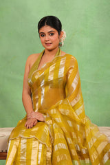 Light Green Tissue Silk Party Wear Saree With Sequins Work