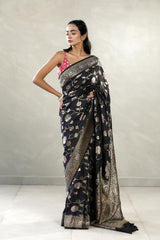 Black saree, Tussar silk saree, khaddi saree, Banarasi saree, party wear saree, Wedding Saree