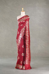 maroon saree, Tussar silk saree, khaddi saree, Banarasi saree, party wear saree, Wedding Saree
