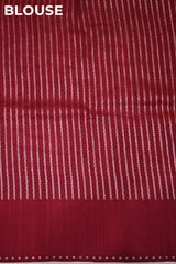 Maroon Tussar Khaddi Silk Saree with Meenakari Floral Work