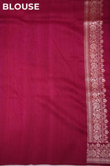 Pink Tussar Khaddi Silk Saree with Meenakari Floral Work