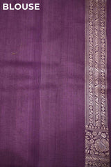 Mauve Tussar Khaddi Silk Saree with Meenakari Floral Work