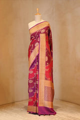 Magenta saree, Tussar silk saree, khaddi saree, Banarasi saree, party wear saree, Wedding Saree