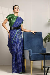 Cotton saree, Banarasi Cotton Saree ,Saree, Royal Blue cotton Banarasi saree
