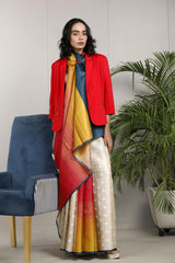 multicolor saree, Tussar silk saree, handloom saree, office wear saree, formal wear saree, daily wear saree, corporate saree, saree drapig style tips