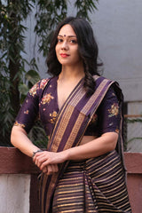 Handwoven Chiniya Silk Saree at Chinaya Banaras