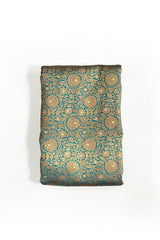 Teal Green Woven Banarasi Silk Fabric - Chinaya Banaras