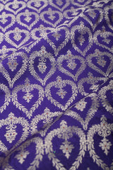 Deep Purple Banarasi Silk Fabric, banarasi fabric, silk fabric, brocade fabric, handloom fabric, indian fabric