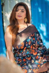 Chanderi Saree with Kalamkari print for wedding, festivals, small events and office-wear