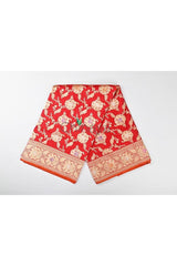 Red Handwoven Banarasi Silk Saree - Chinaya Banaras
