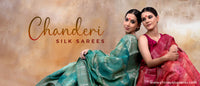 Two women in Chanderi Silk Sarees at Chinaya Banaras