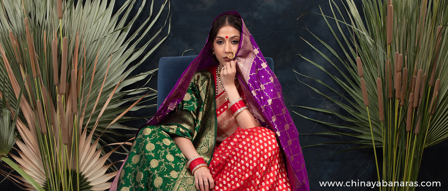 women-in-exclusive-wedding-silk-sarees-at-Chinaya-Banaras