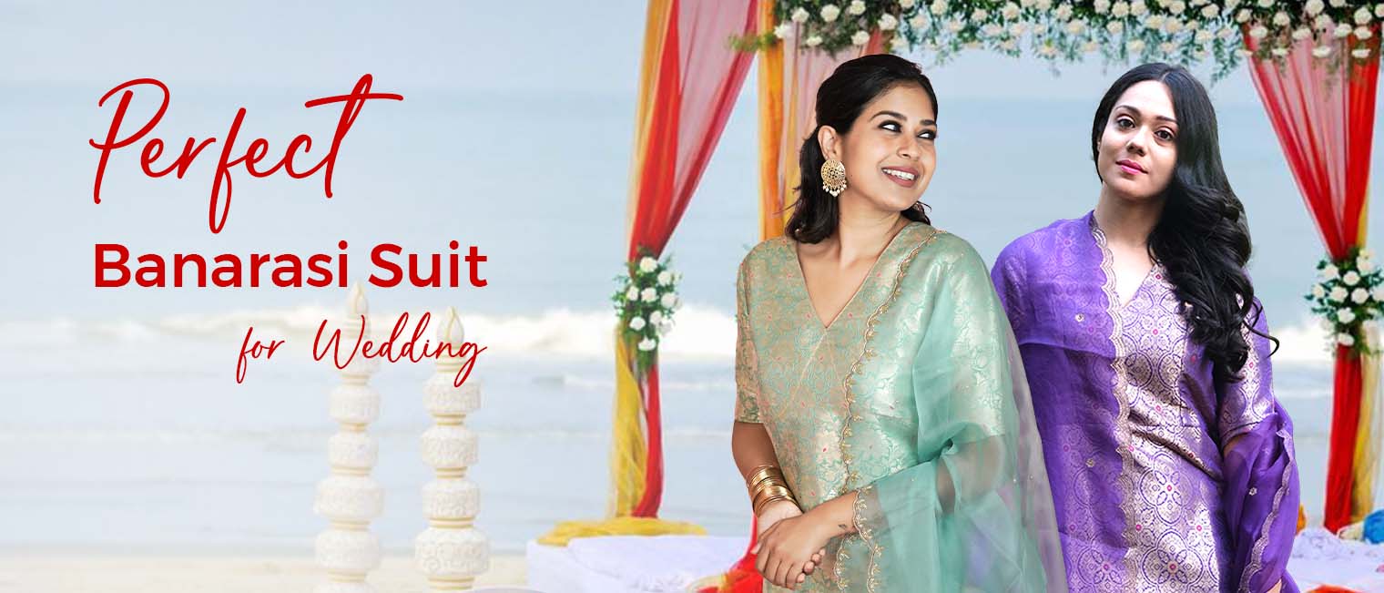 Perfect Banarasi Silk Suit for Wedding Online at Chinaya Banaras