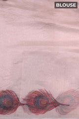 Ivory Tissue Silk Party Wear Saree With Cutwork Border