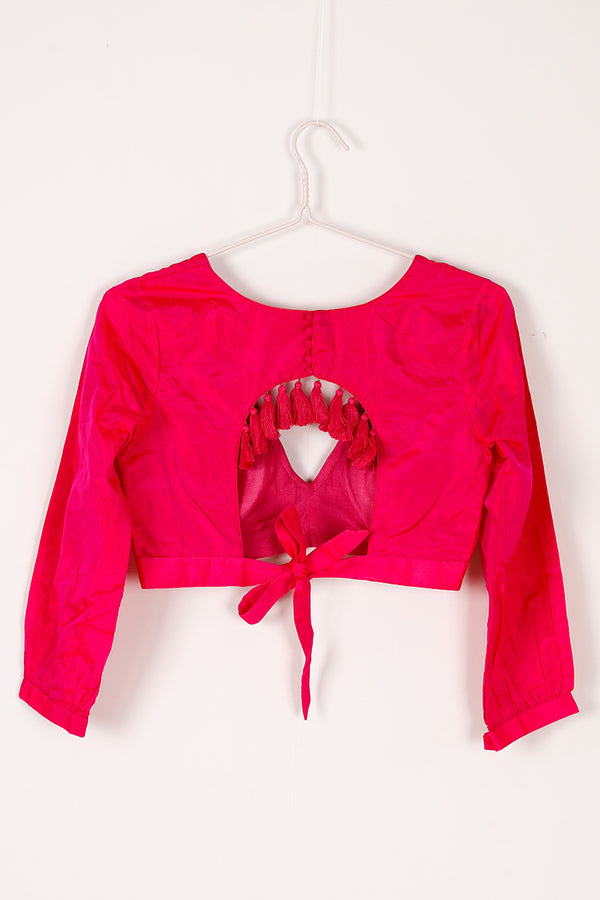 Crimson Pink Silk Blouse