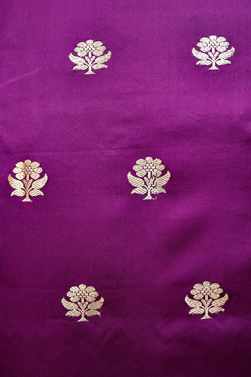 Voilet Handwoven Chiniya Silk Dress Material